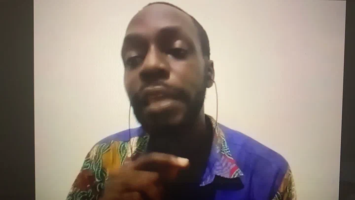 Dr Thomas Tagoe speaking on the video call at the Science Cafe